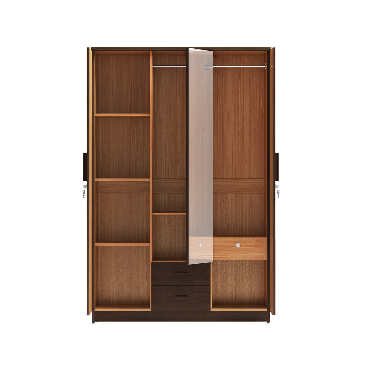 Wooden three Door Almirah/Cupboard l CBH-363