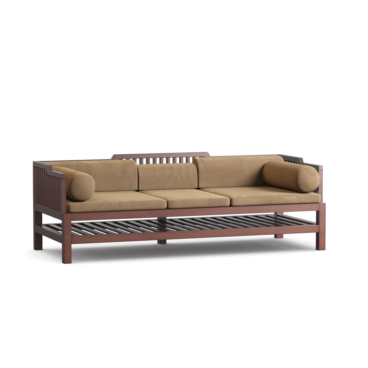 Wooden 3 Seater Sofa-ARIZONA-SDC-374-(Fabric-2155)