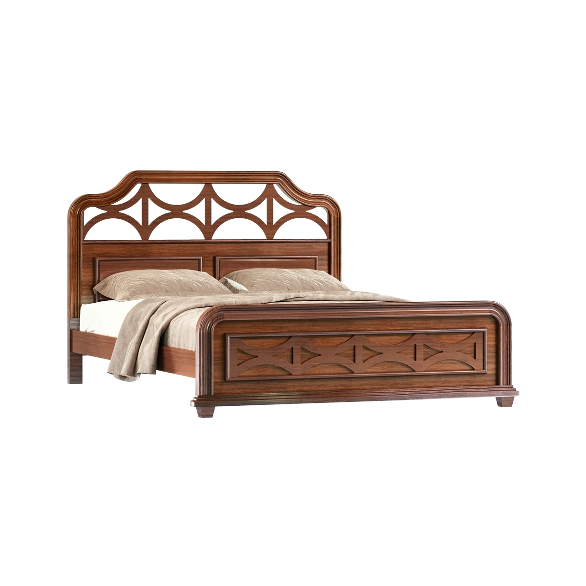 Panam Wooden Double bed I BDH-364-3-1-20